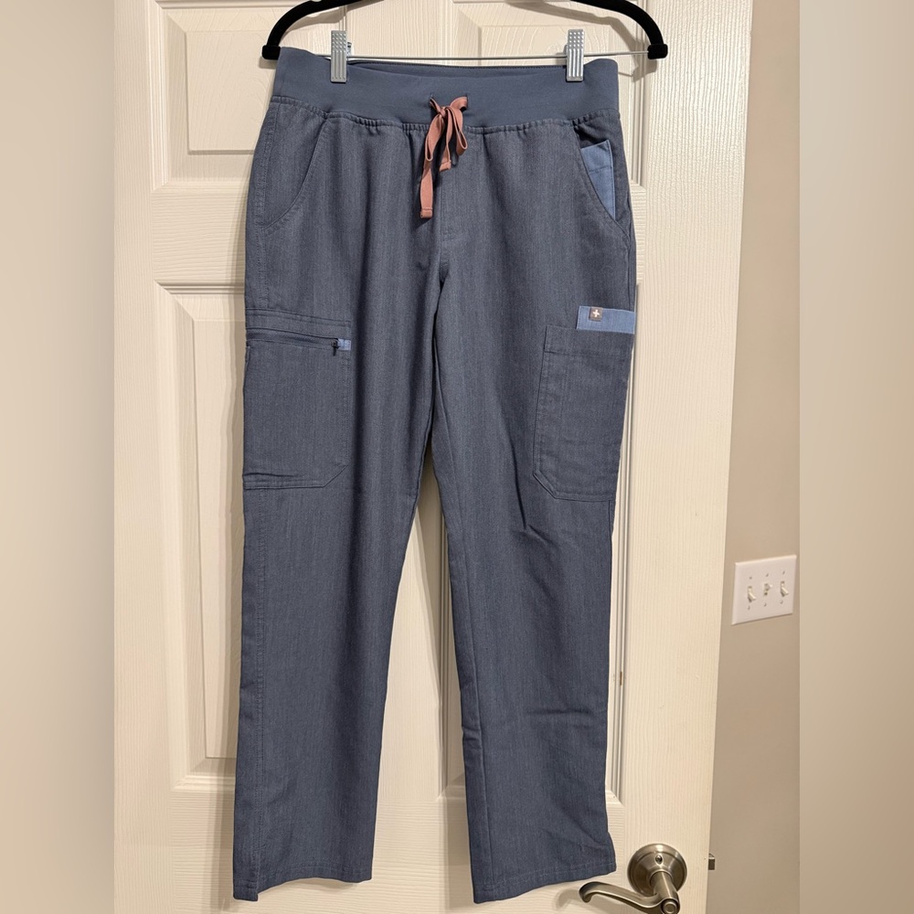 Figs Scrubs Yola Skinny Scrub Pants Heather Denim Small Petite